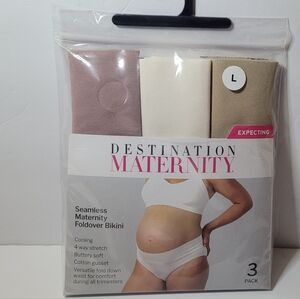 Destination Maternity Seamless Foldover Bikini 3-Pack Panties Size L